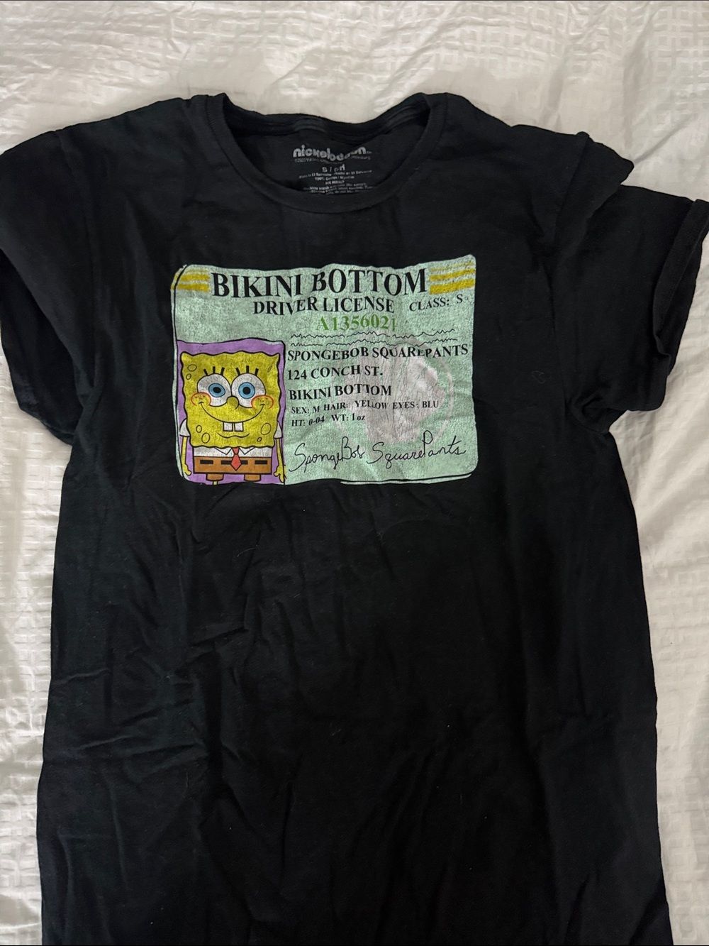 Nickelodeon Black SpongeBob Bikini Bottom Driver License Tee